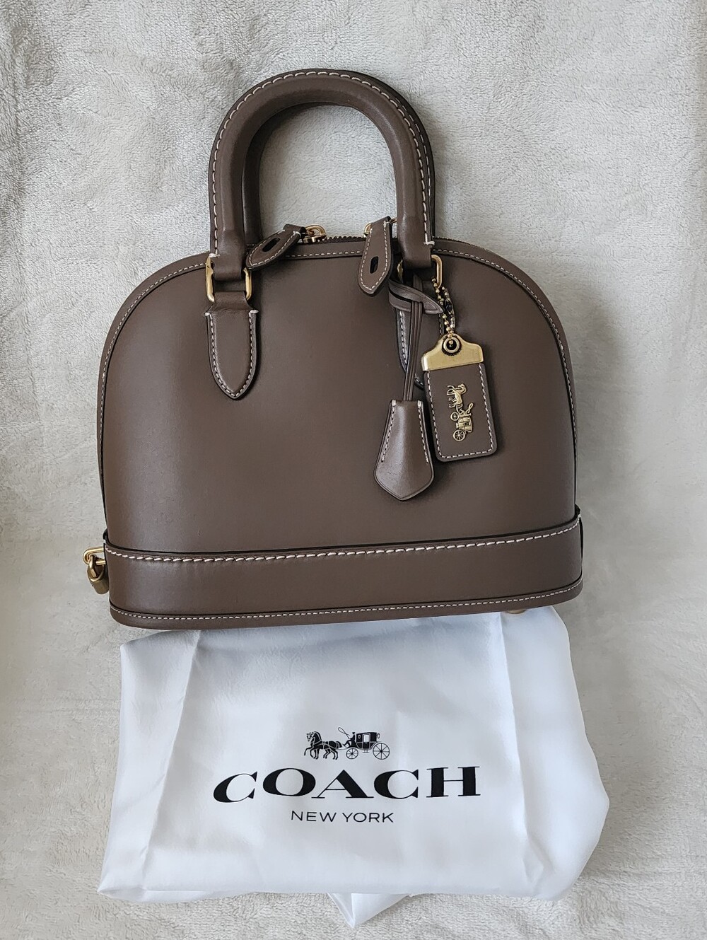 Coach Revel Dome Satchel with Glovetanned Leather and Brass Hardware